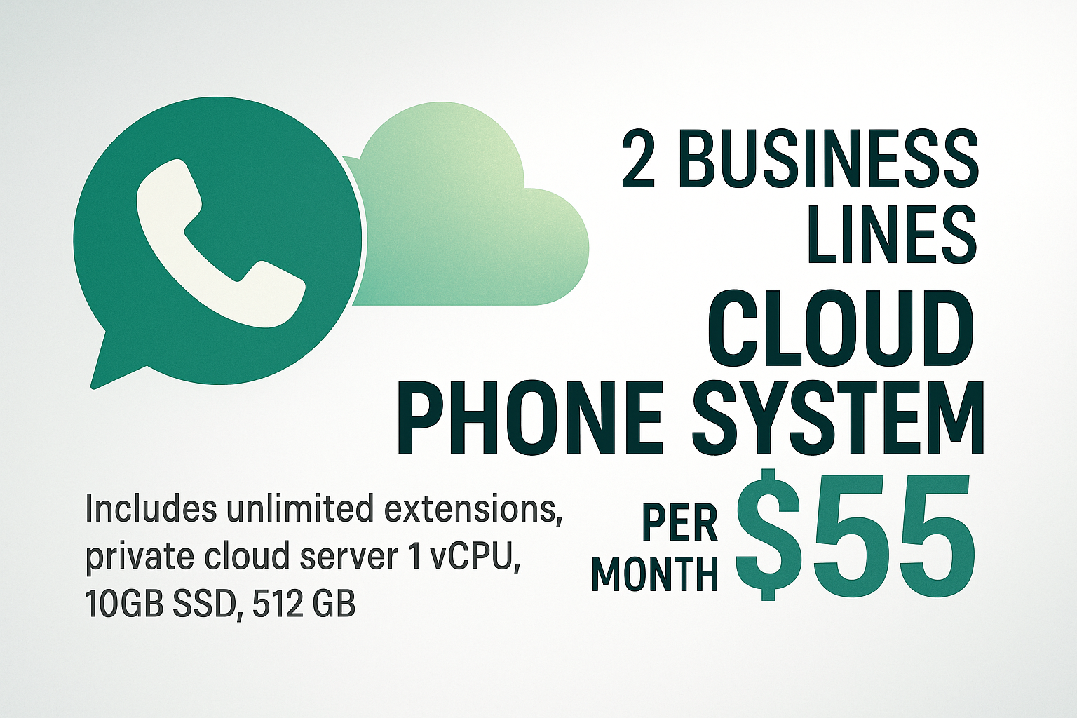 2 Líneas + PBX en la Nube